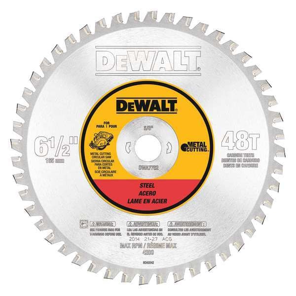 Dewalt 6 1/2" 48T Ferrous Metal Cutting 5/8" Arbor - DWA7762