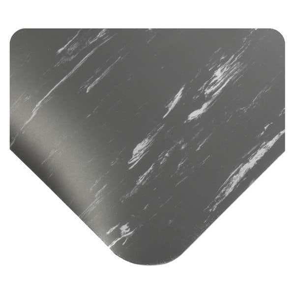 Wearwell Antifatigue Mat, 30 ft. L x 2 ft. W, 1/2" Thickness, Marble, Charcoal - 494.12X2X30CH