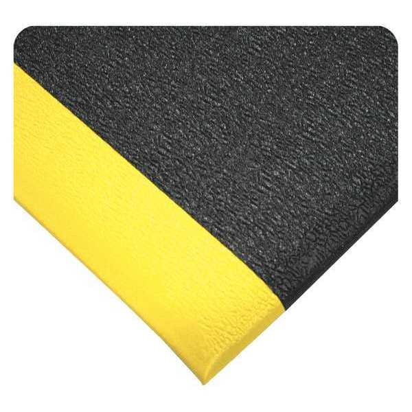Wearwell Antifatigue Mat, 18 ft. L x 3 ft. W, 3/8" Thickness, Black/Yellow - 440.38X3X18BYL