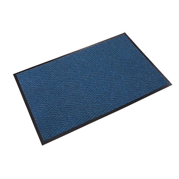 Crown Matting Technologies Scraper/Wiper Mat, Polypropylene, 5/16" Thick, Steel Blue, 4' W x 8' L - CN 0048SB