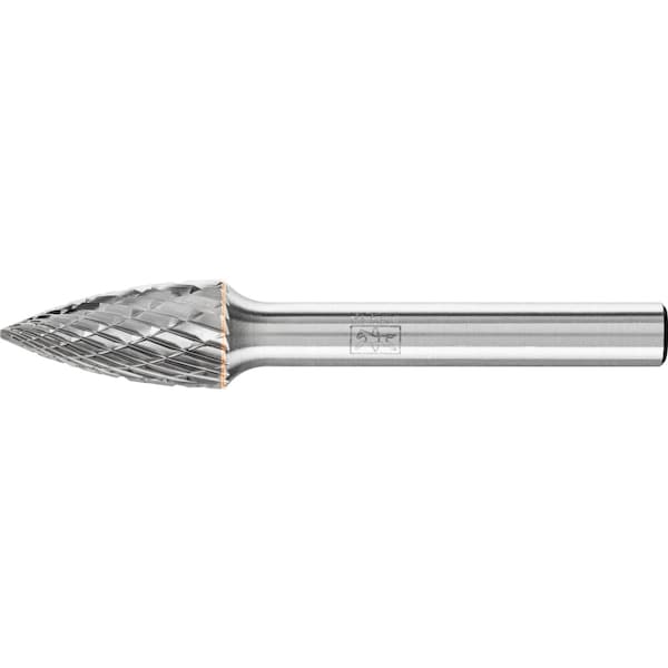 Pferd TOUGH Carbide Bur - Tree Shape (Pointed) - DBL Cut (3R) - 3/8" x 3/4" x 1/4" Shank - SG-3 - 22294