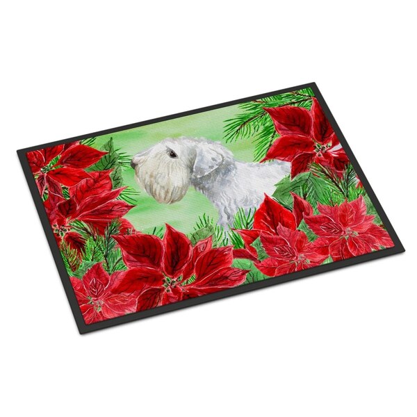 Carolines Treasures Sealyham Terrier Poinsettas Indoor or Outdoor Mat, 24 x 36 in. - CK1332JMAT