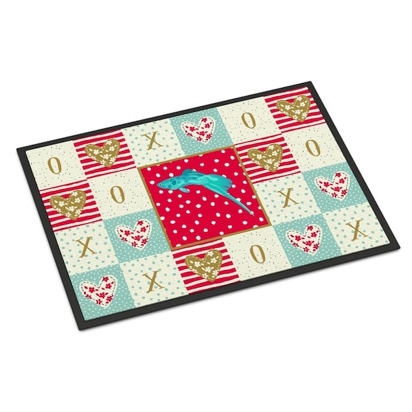 Carolines Treasures 18 x 27 in. Sword Tail Guppy Love Indoor or Outdoor Mat - CK5498MAT