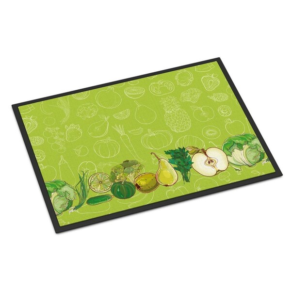 Carolines Treasures Fruits and Vegetables in Green Indoor or Outdoor Mat, 24 x 36 in. - BB5135JMAT