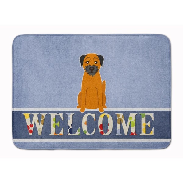 Carolines Treasures Border Terrier Welcome Machine Washable Memory Foam Mat - BB5620RUG