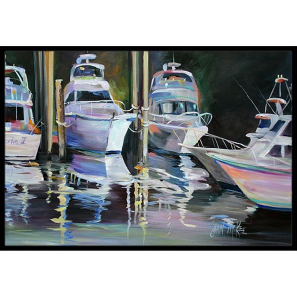 Carolines Treasures Deep Sea Fishing Boats Indoor and Outdoor Mat- 24 x 36 in. - JMK1048JMAT