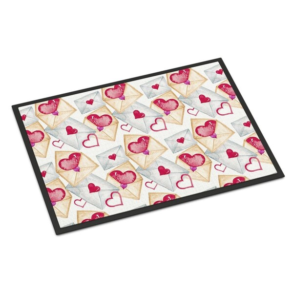 Carolines Treasures Watercolor Love Letters Indoor or Outdoor Mat, 18 x 27 in. - BB7569MAT