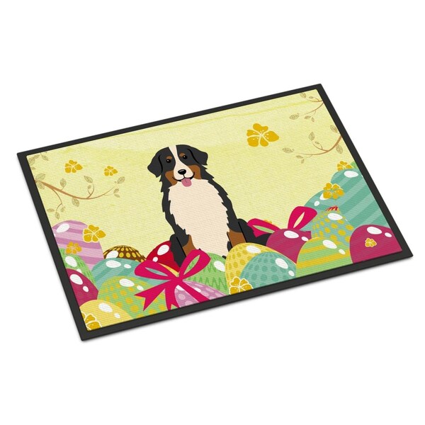 Carolines Treasures 24 x 36 in. Easter Eggs Bernese Mountain Dog Indoor or Outdoor Mat - BB6036JMAT