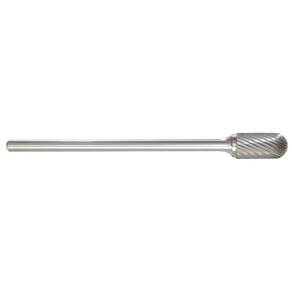 Zoro Select Carbide Bur, Radius End, 1/2 In, 1/4 Shank - 310-002607
