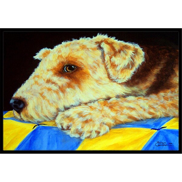 Carolines Treasures Airedale Terrier Mommas Quilt Indoor or Outdoor Mat- 18 x 27 - AMB1174MAT