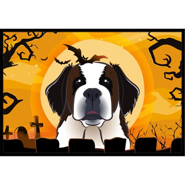 Carolines Treasures Halloween Saint Bernard Indoor and Outdoor Mat- 18 x 27 in. - BB1804MAT