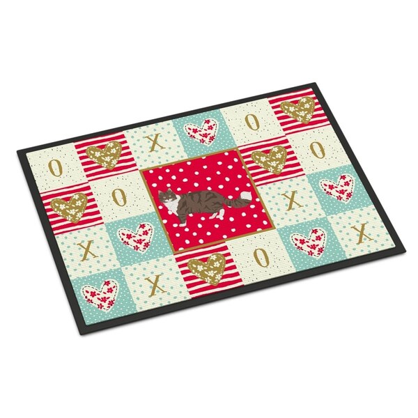 Carolines Treasures 24 x 36 in. Norwegian Forest Cat Love Indoor or Outdoor Mat - CK5658JMAT