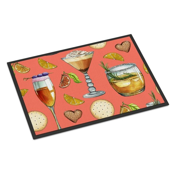 Carolines Treasures Drinks and Cocktails Salmon Indoor or Outdoor Mat, 24 x 36 in. - BB5201JMAT
