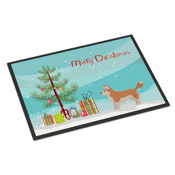 Carolines Treasures 24 x 36 in. Corgi Husky Mix Christmas Tree Indoor or Outdoor Mat - CK3824JMAT