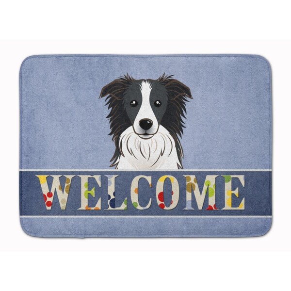 Carolines Treasures Border Collie Welcome Machine Washable Memory Foam Mat - BB1427RUG