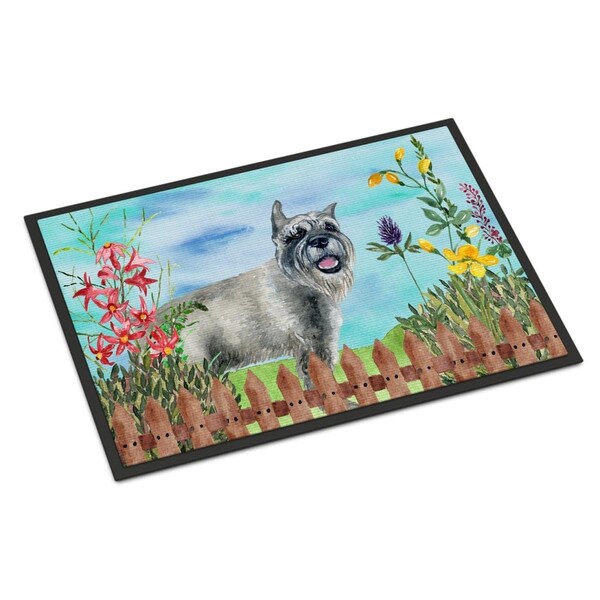 Carolines Treasures Schnauzer Spring Indoor or Outdoor Mat - 18 x 27 in. - CK1224MAT