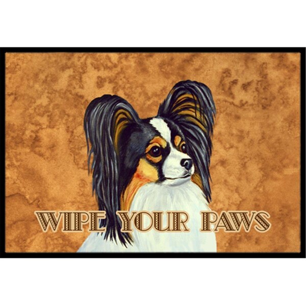 Carolines Treasures 24 x 36 In. Papillon Wipe Your Paws Indoor Or Outdoor Mat - LH9461JMAT