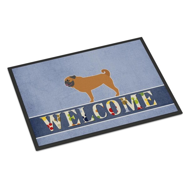 Carolines Treasures 24 x 36 in. Pug Welcome Indoor or Outdoor Mat - BB5551JMAT
