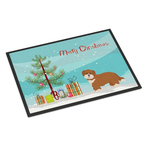 Carolines Treasures 18 x 27 in. Shorkie No.2 Christmas Tree Indoor or Outdoor Mat - CK3876MAT