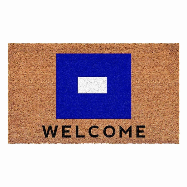 Calloway Mills Personalized Door Mat, Blue, White, Black, Natural, 17 in W x 29 in L - 108121729P