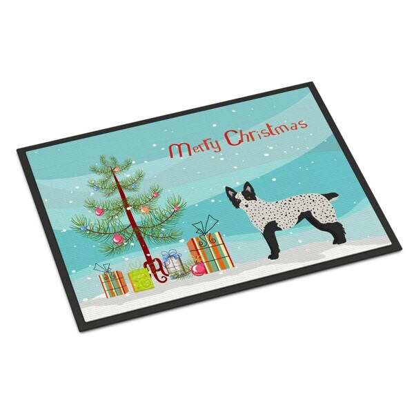 Carolines Treasures 24 x 36 in. Texas Heeler Christmas Tree Indoor or Outdoor Mat - CK3877JMAT