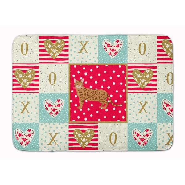 Carolines Treasures 19 x 27 in. Bengal No.2 Cat Love Machine Washable Memory Foam Mat - CK5563RUG