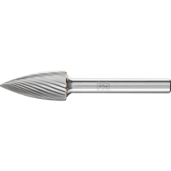 Pferd Carbide Bur - Tree Shape (Pointed), SGL Cut - 1/2" x 1" x 1/4" Shank - SG-5 - 24811