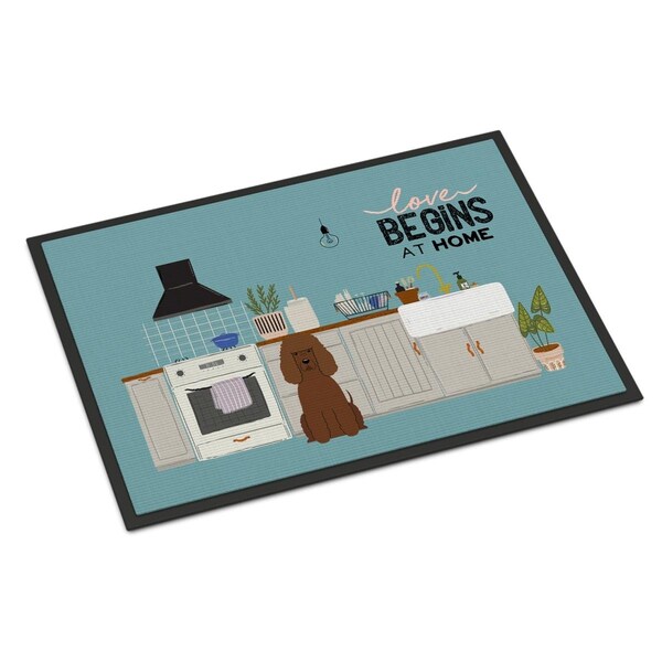 Carolines Treasures 18 x 27 in. Irish Water Spaniel Kitchen Scene Indoor or Outdoor Mat - CK7767MAT