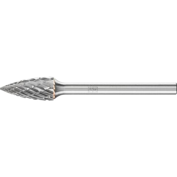 Pferd Carbide Bur - Tree Shape (Pointed), DBL Cut - 1/4" x 1/2" x 1/8" Shank - SG-51 - 23382