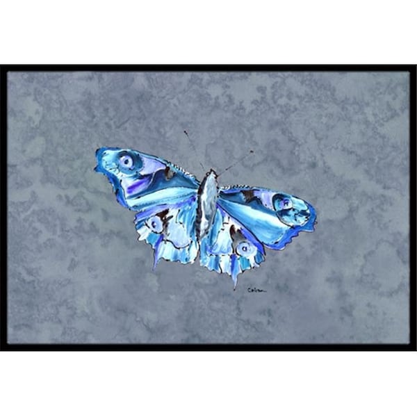 Carolines Treasures Carolines Treasures 8856MAT Butterfly on Gray Indoor Or Outdoor Doormat - 18 x 27 in. - 8856MAT