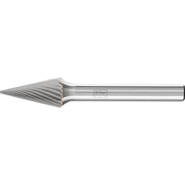 Pferd Carbide Bur - Cone (Pointed), SGL Cut - 3/8" x 3/4" x 1/4" Shank - SM-4 - 25231