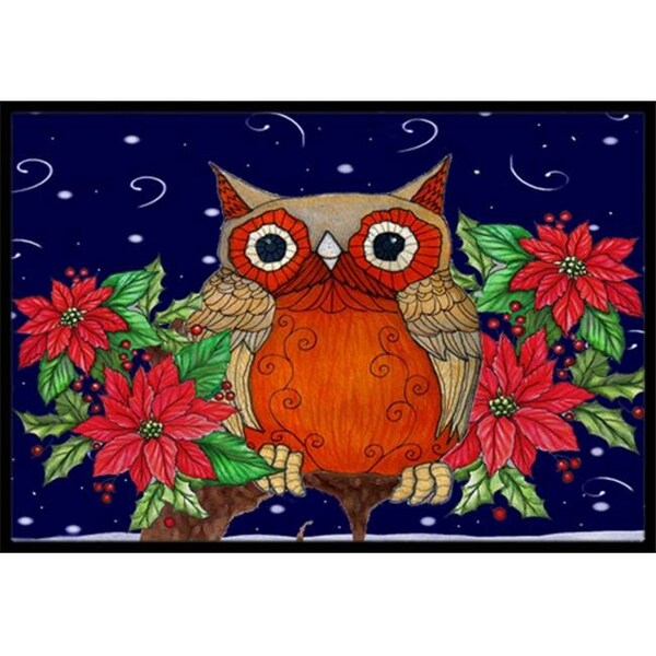 Carolines Treasures Carolines Treasures PJC1097MAT Whose Happy Holidays Owl Indoor & Outdoor Mat; 18 x 27 in. - PJC1097MAT