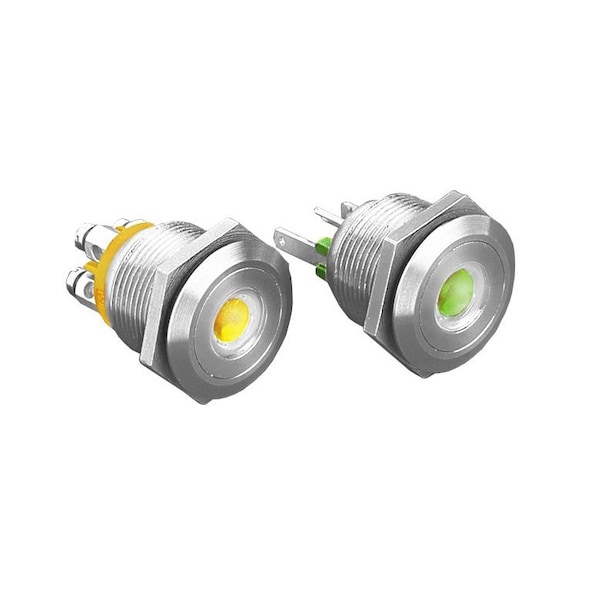 Interruptores de botón Bulgin Limited, interruptor resistente a la corrosión de acero inoxidable - MPI001/RP/AM/24