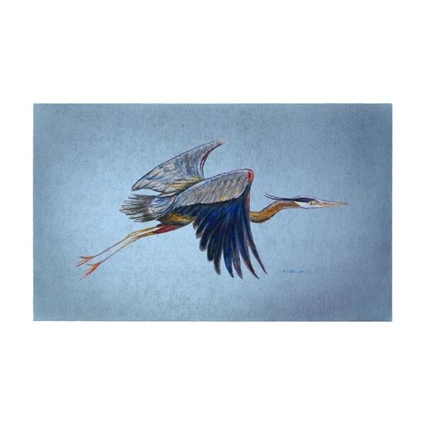 Betsy Drake Betsy Drake DM327G Eddies Blue Heron Door Mat - 30 x 50 in. - DM327G