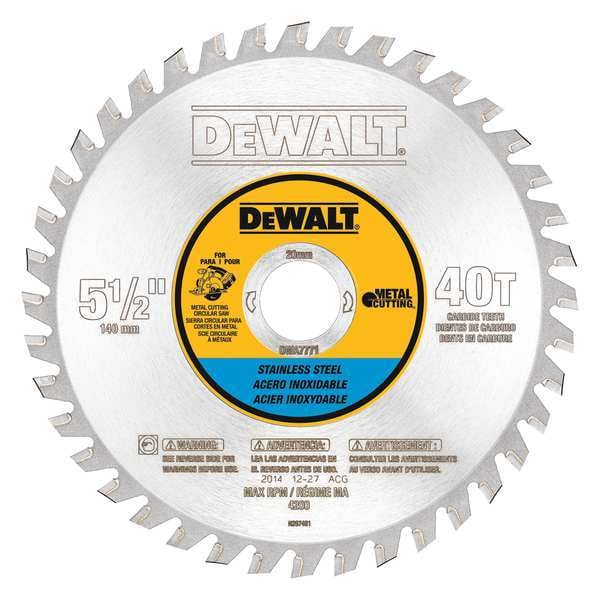 Dewalt 5-1/2" 30T Stainless Steel Metal Cutting 20mm Arbor - DWA7771