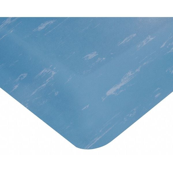 Wearwell Antifatigue Mat, 3 ft. L x 2 ft. W, 1/2" Thickness, Marble, Blue - 420