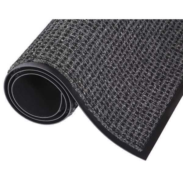 Crown Matting Technologies Carpeted Scraper/Wiper Mat, Carpet, Black/Gray, 4' W x 10' L - OE 0410GY
