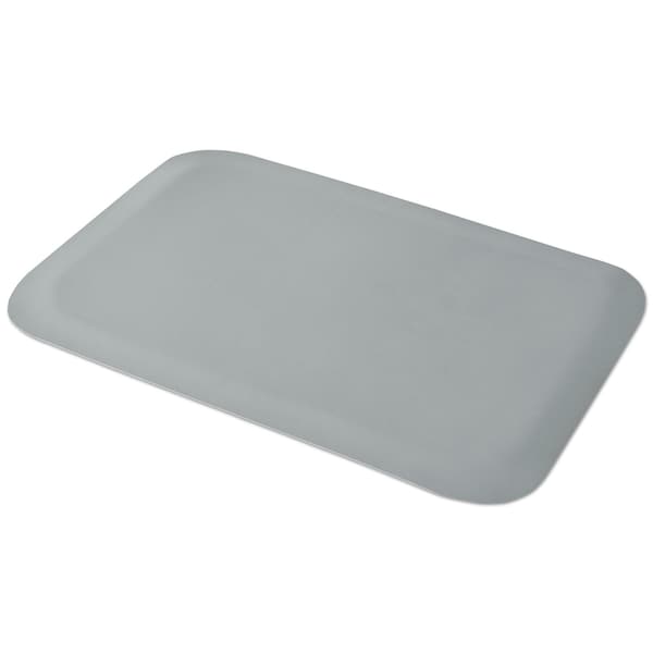 Guardian Floor Protection Antifatigue Mat, 36" L x 24" W, 0.5" Thickness, Solid PVC, Gray - 44020350