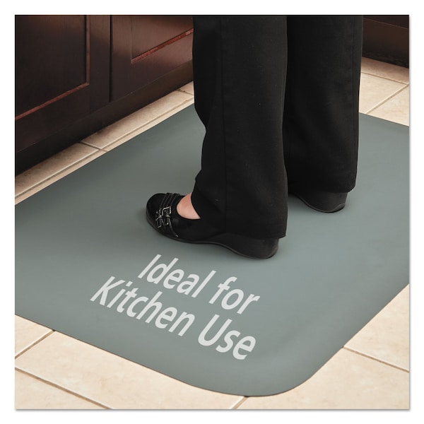 Guardian Floor Protection Antifatigue Mat, 36" L x 24" W, 0.5" Thickness, Solid PVC, Gray - 44020350