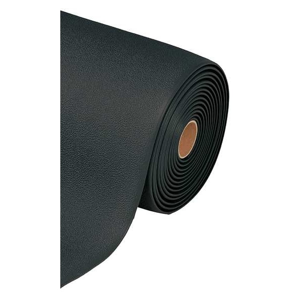 Notrax Antifatigue Mat, 60 ft. L x 3 ft. W, 9/16" Thickness, Closed Cell PVC Foam, Pebble, Black - 411R0436BL
