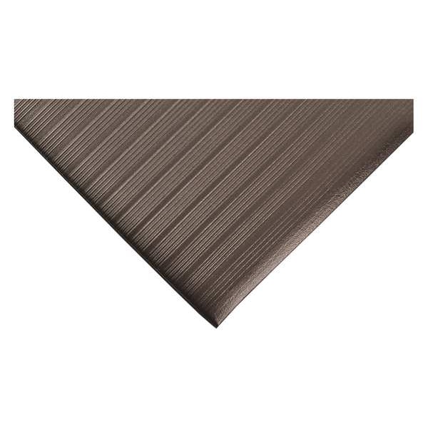 Condor Antifatigue Mat, 60 ft. L x 2 ft. W, 3/8" Thickness, Closed Cell PVC Foam, Corrugated, Black - 8EF18