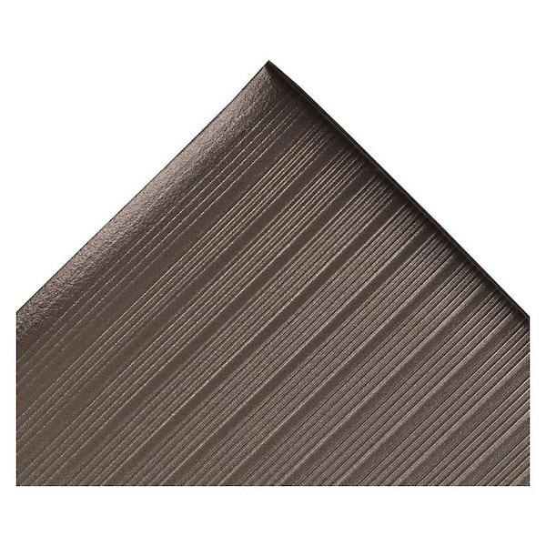 Notrax Antifatigue Mat, 60 ft L x 2 ft W, 3/8 in Thickness, Closed Cell PVC Foam, Corrugated, Black - 410R0324BL