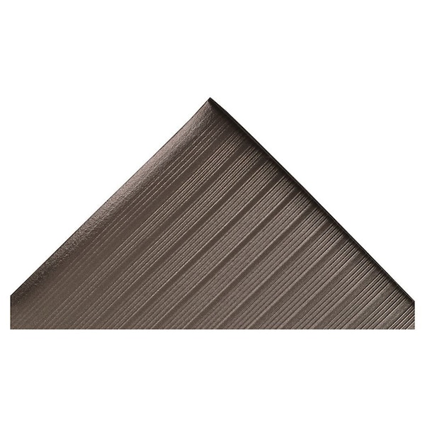 Notrax Antifatigue Mat, 60 ft L x 2 ft W, 3/8 in Thickness, Closed Cell PVC Foam, Corrugated, Black - 410R0324BL