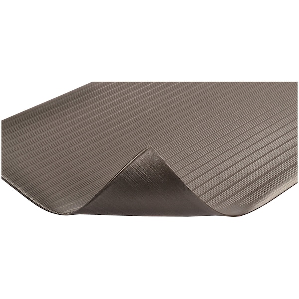 Notrax Antifatigue Mat, 60 ft L x 2 ft W, 3/8 in Thickness, Closed Cell PVC Foam, Corrugated, Black - 410R0324BL