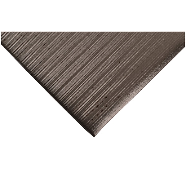 Notrax Antifatigue Mat, 60 ft L x 2 ft W, 3/8 in Thickness, Closed Cell PVC Foam, Corrugated, Black - 410R0324BL