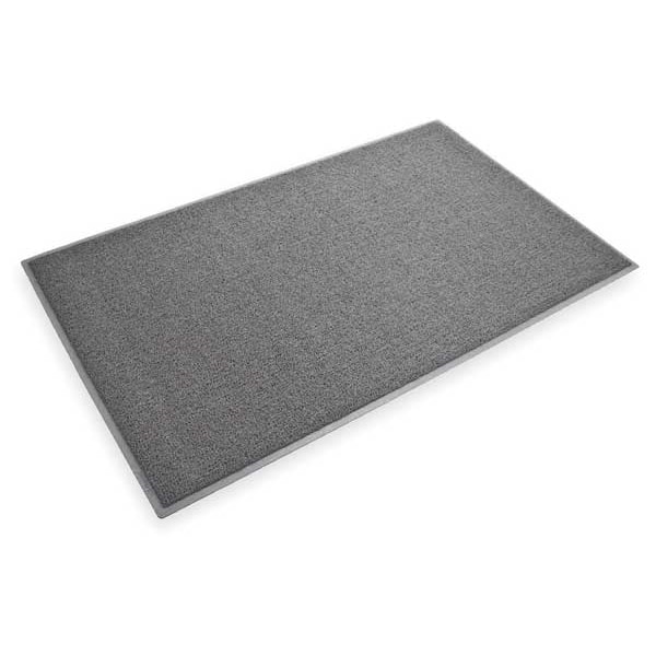 3M Entrance Mat, Vinyl, 7/16 in Thick, Gray, 3 ft W x 5 ft L - 6050