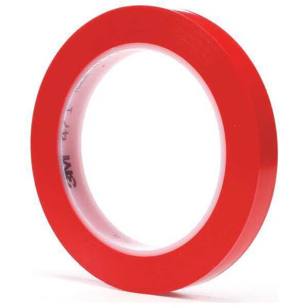 3M Film Tape, Vinyl, Red, 1/2 In x 36 Yd, PK72 - 471