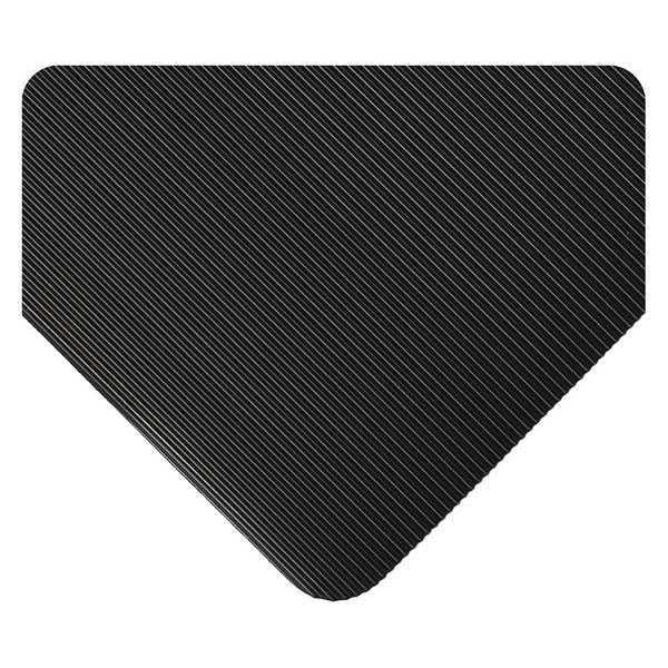 Wearwell Antifatigue Mat, 105 ft. L x 3 ft. W, 1/8" Thickness, Black - 381.18X3X105BK