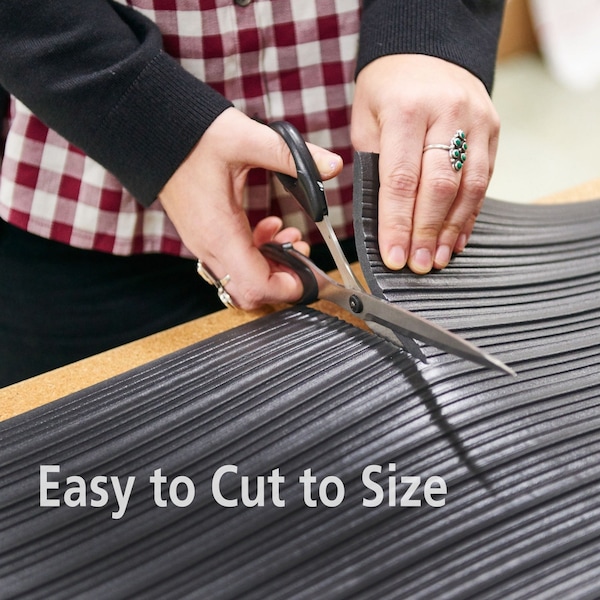Genuine Joe Antifatigue Mat, 12 ft. L x 36" W, 0.38" Thickness, Textured, Black - GJO01710