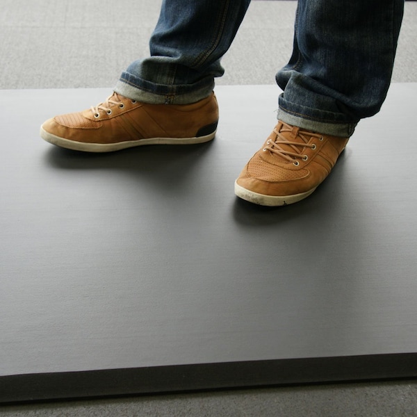 Rubber-Cal Antifatigue Mat, 36 ft. L x 24 ft. W, 5/8 in Thickness, Rubber, Black - 03-232-203